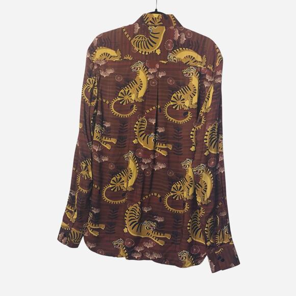 Topman tigerprint button up sz M - Picture 2 of 10